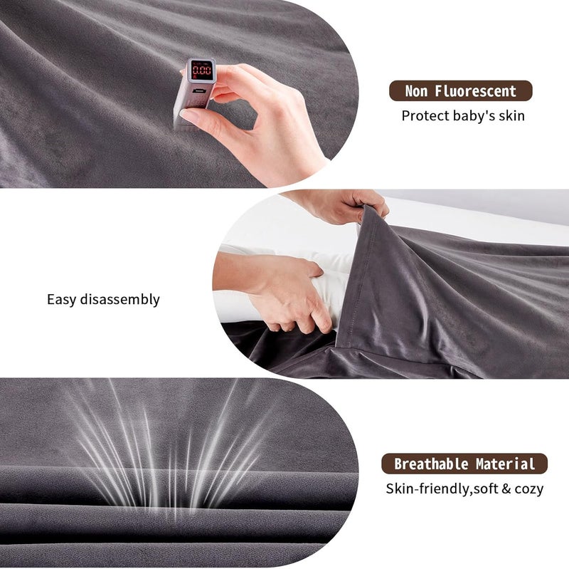 Loevin Baby Lounger for Newborn,Baby Play Mat Soft Cotton Breathable for Playtime & Awake-Time,Flat Babies Essentials Gifts 0-12 Months Home Travel(Dark Gray) - Image 3